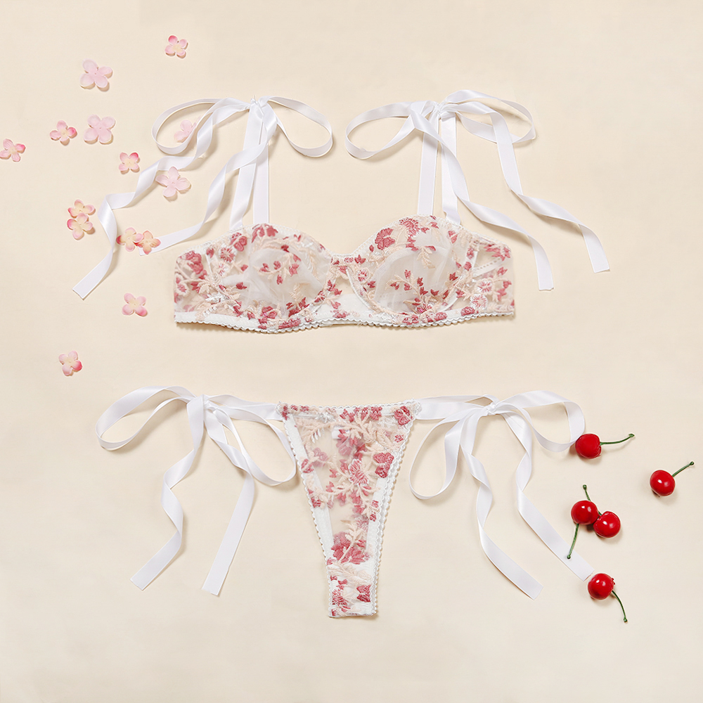 ADULOTY Floral Lace Tie Shoulder Skort Lingerie Set Sexy embroidered Mesh bra set string bralette set Transparent Underwear, Red
ADULOTY Floral Lace Tie Shoulder Skort Lingerie Set Sexy embroidered Mesh bra set string bralette set Transparent Underwear, Red
