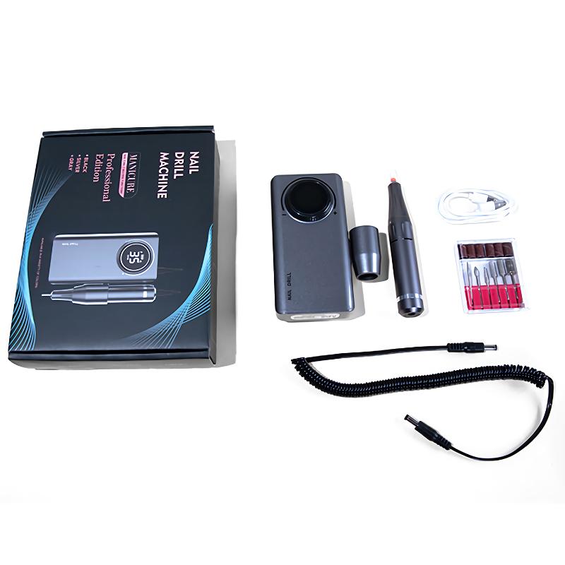 Nail Drill & Accessories Rechargeable Portable Strong Machine 35000rpm LCD Electric Cordless Pen Manicure Bit Set For Nails