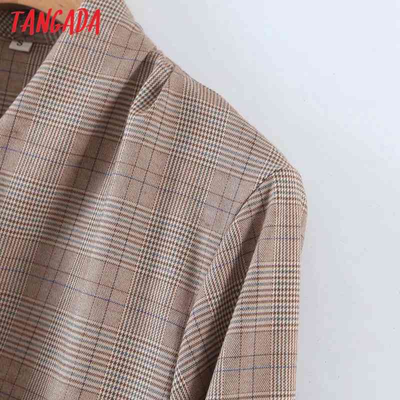 Women Plaid Pattern Thick Shirts Bow Long Sleeve Pearl Buttons Elegant Office Ladies Blouses QD02 210416
