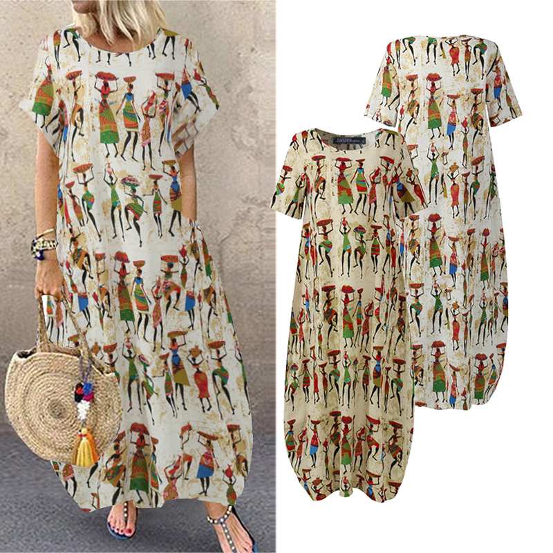 2021Womens Summer Sundress ZANZEA Stylish Cartoon Print Maxi Dress Casual Short Sleeve Tunic Vestidos Female O Neck Robe Oversize, Black;gray
2021Womens Summer Sundress ZANZEA Stylish Cartoon Print Maxi Dress Casual Short Sleeve Tunic Vestidos Female O Neck Robe Oversize, Black;gray