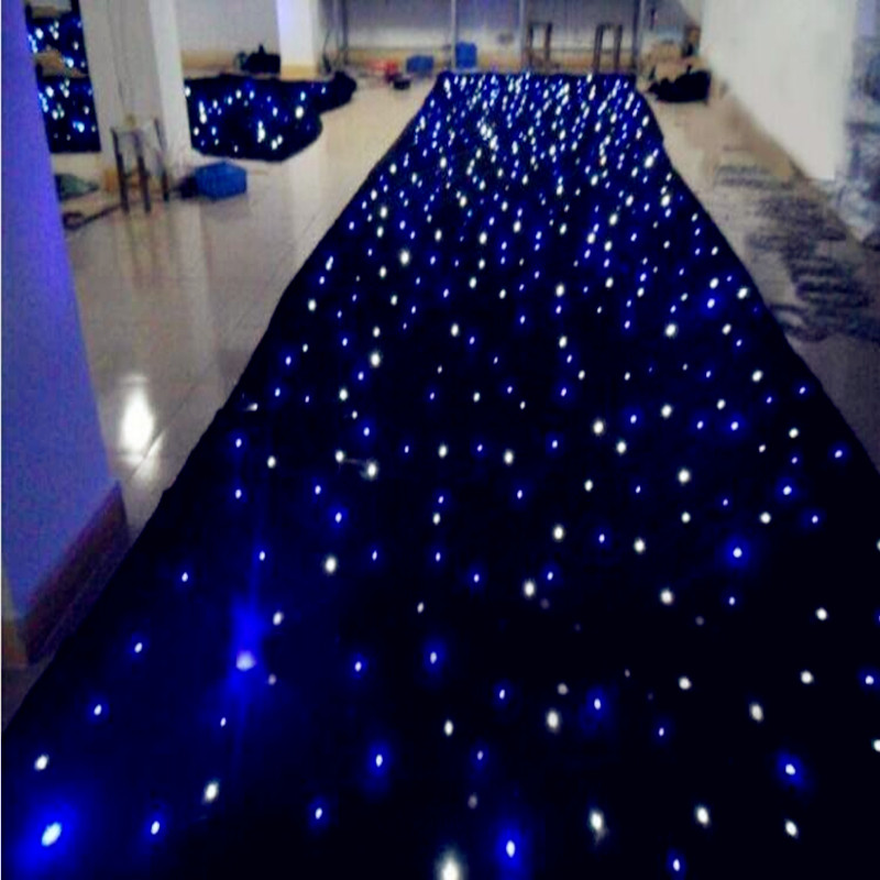 3X6M BlueWhite Color LED Star Curtain Party Decoration Stage Backdrop Cloth With DMX512 Lighting Controller For Wedding Event4482712