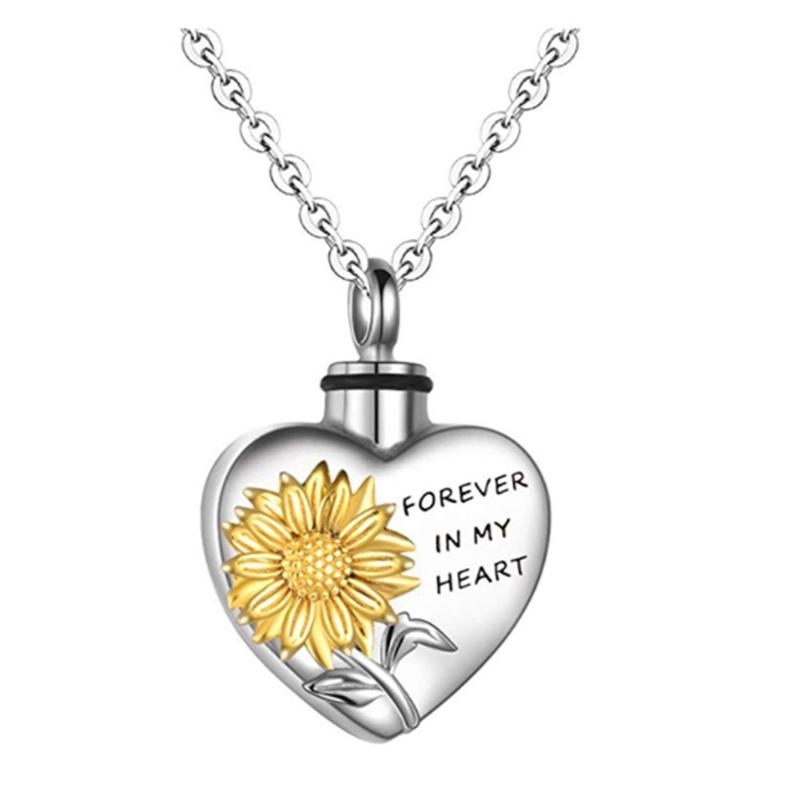 Pendant Necklaces Fashion Engraved Letter Gift Daily Cremation Urn Women Necklace For Ashes Jewelry Sunflower Memorial Chain Heart Mini
Pendant Necklaces Fashion Engraved Letter Gift Daily Cremation Urn Women Necklace For Ashes Jewelry Sunflower Memorial Chain Heart Mini