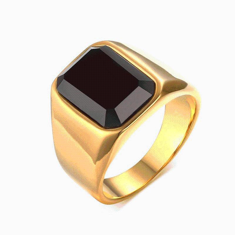 Cluster Rings Simple Square Personality Black Agate Gemstone Man Titanium Steel Gold Ring Fine Jewelry Accessories Hand Decoration Love Gift
Cluster Rings Simple Square Personality Black Agate Gemstone Man Titanium Steel Gold Ring Fine Jewelry Accessories Hand Decoration Love Gift