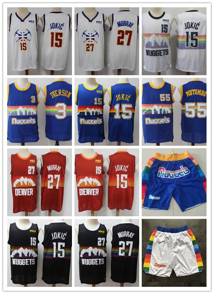 Mens Denver Nuggets Throwback Dikembe 55 Mutombo Allen 3 Iverson Nikola 15 Jokic Jamal 27 Murray Basketball Jerseys Shorts, Black;red
Mens Denver Nuggets Throwback Dikembe 55 Mutombo Allen 3 Iverson Nikola 15 Jokic Jamal 27 Murray Basketball Jerseys Shorts, Black;red