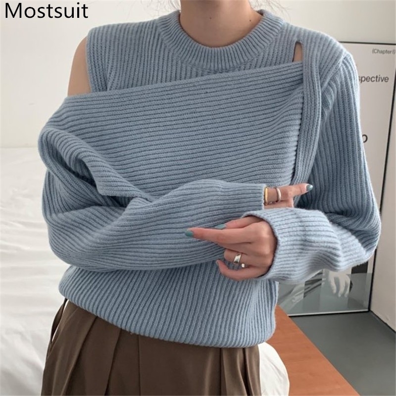 Stylish Asymmetrical Fashion Sweater Pullover Women Shoulder Open Long Sleeve O-neck Jumpers Korean Female Tops Sweaters 210518, Red
Stylish Asymmetrical Fashion Sweater Pullover Women Shoulder Open Long Sleeve O-neck Jumpers Korean Female Tops Sweaters 210518, Red