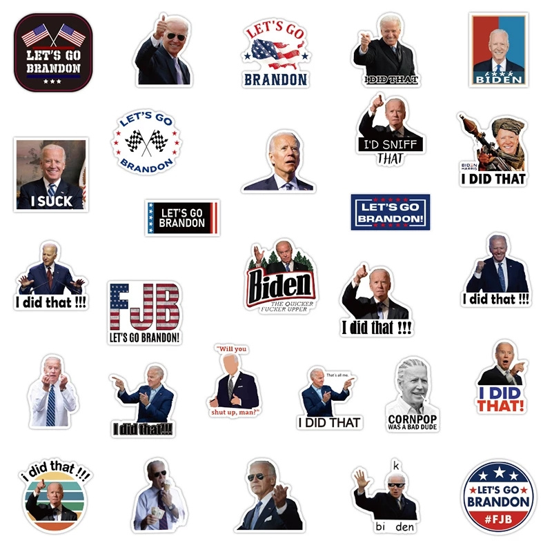 Waterproof Luggage Sticker 50pcs/Set I Did That Joe Biden Cartoon Funny Graffiti Stickers For Laptop Diy Case Car Skateboard Helmet Motorcycle Home De