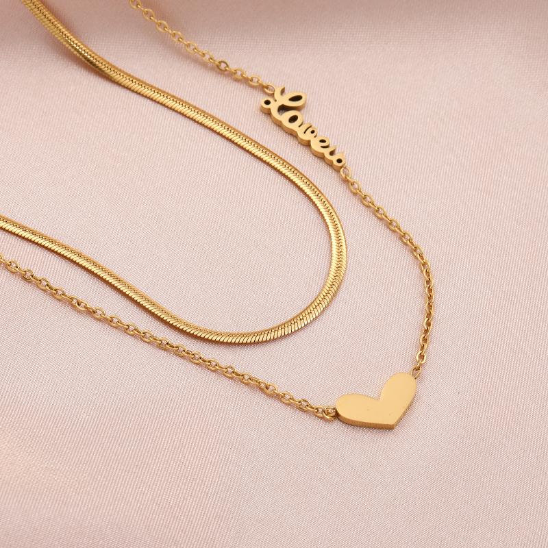 Chains Gold Double Letter Love Trend Steel Necklace Cold Wind Does Not Fade Women's Fashion Electroplated Clavicle Chain, Silver
Chains Gold Double Letter Love Trend Steel Necklace Cold Wind Does Not Fade Women's Fashion Electroplated Clavicle Chain, Silver