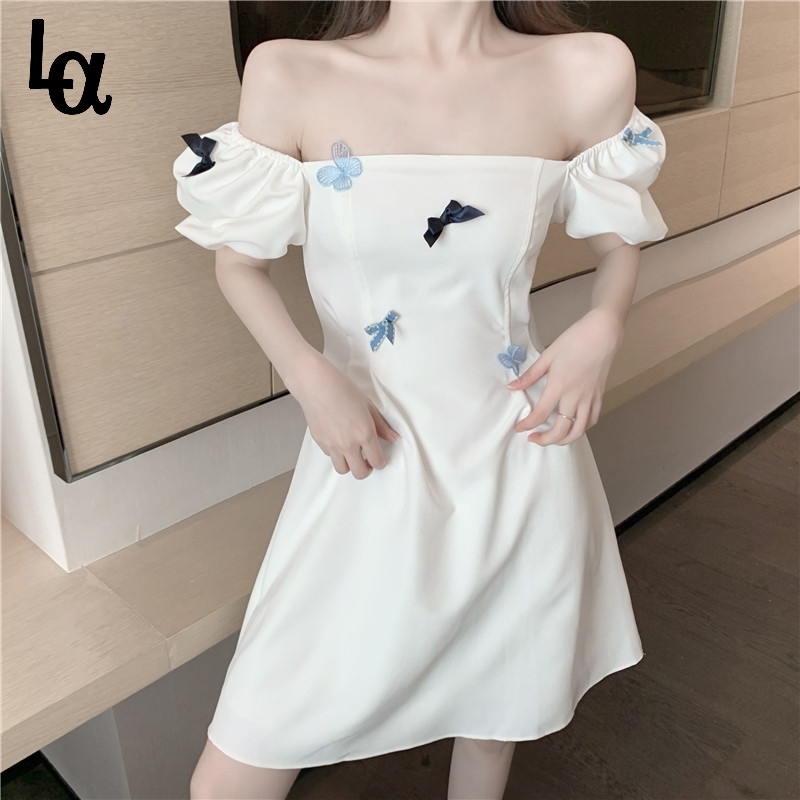 Korean Summer Temperament Dress Vintage Square Collar Short Sleeve Sweety Stereoscopic Butterfly Bow Loose 210519, White
Korean Summer Temperament Dress Vintage Square Collar Short Sleeve Sweety Stereoscopic Butterfly Bow Loose 210519, White