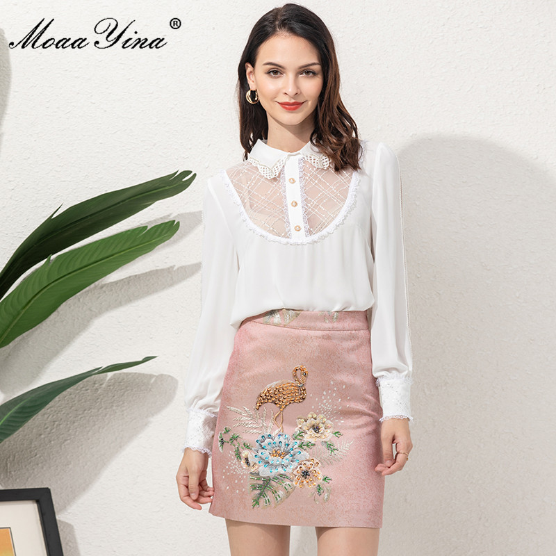 Fashion Designer Set Summer Women's Lantern Sleeve White Blouses Tops and Beading Print Short Two-piece Skirts suit 210524, Multi
Fashion Designer Set Summer Women's Lantern Sleeve White Blouses Tops and Beading Print Short Two-piece Skirts suit 210524, Multi