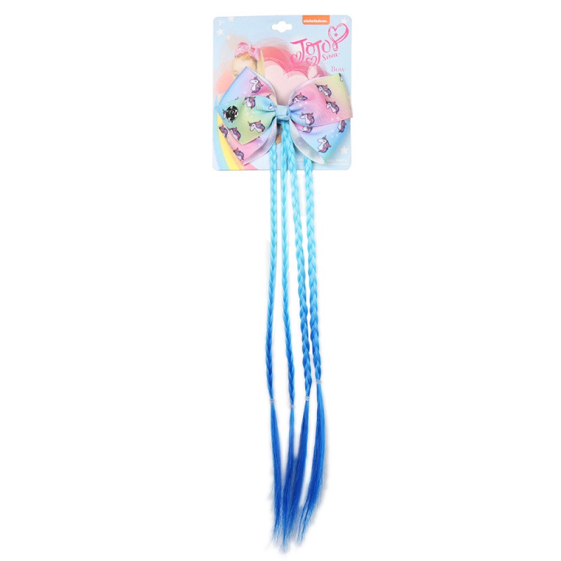 Jojo Siwa Pigtail Hair Clip for Girls Unicorn Cartoon Print Hair Bows with Colorful Wig Hairgrip Accessories by boom2016
