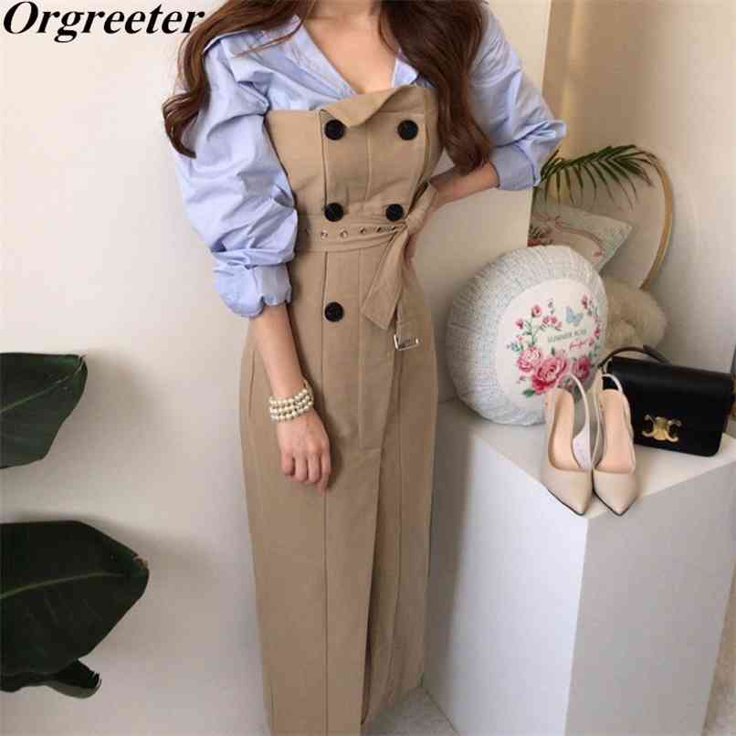 Chic Autumn Simple Fashion Dress 2 piece set Women Lapel Long-sleeved Shirt + Double-breasted Lace-up Breast-wrapped Sets 210602, Only shirt
Chic Autumn Simple Fashion Dress 2 piece set Women Lapel Long-sleeved Shirt + Double-breasted Lace-up Breast-wrapped Sets 210602, Only shirt