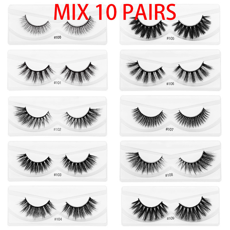 3D Mink Eyelashes 10 Styles Faux Eyelash Handmade Nature Soft False Eye Lashes Makeup Extension Instock