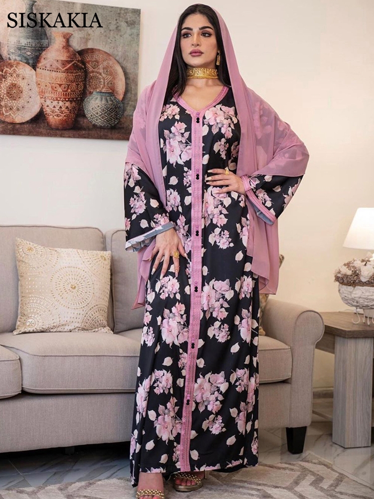 siskakia eid ramadan ethnic print maxi dress for women 2021 loose muslim jalabiya full sleeve arabic oman dubai islamic clothing, Black;gray
siskakia eid ramadan ethnic print maxi dress for women 2021 loose muslim jalabiya full sleeve arabic oman dubai islamic clothing, Black;gray