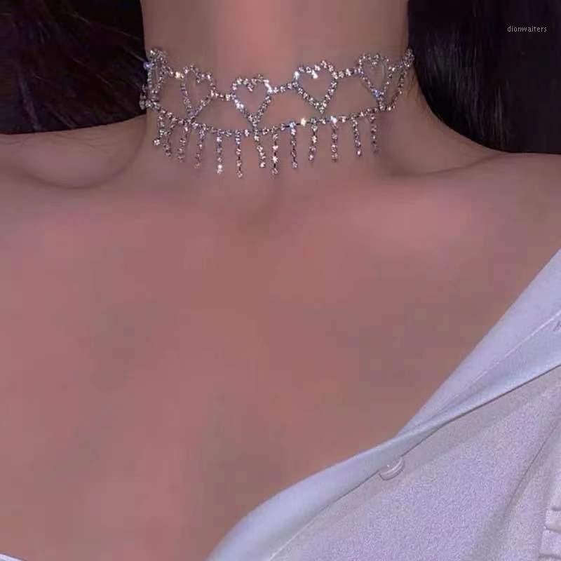 Fashion Women Crystal Necklace Korean Shining Rhinestone Love Tassel Statement Jewelry Bridal Wedding Wear Accessories Chains
Fashion Women Crystal Necklace Korean Shining Rhinestone Love Tassel Statement Jewelry Bridal Wedding Wear Accessories Chains