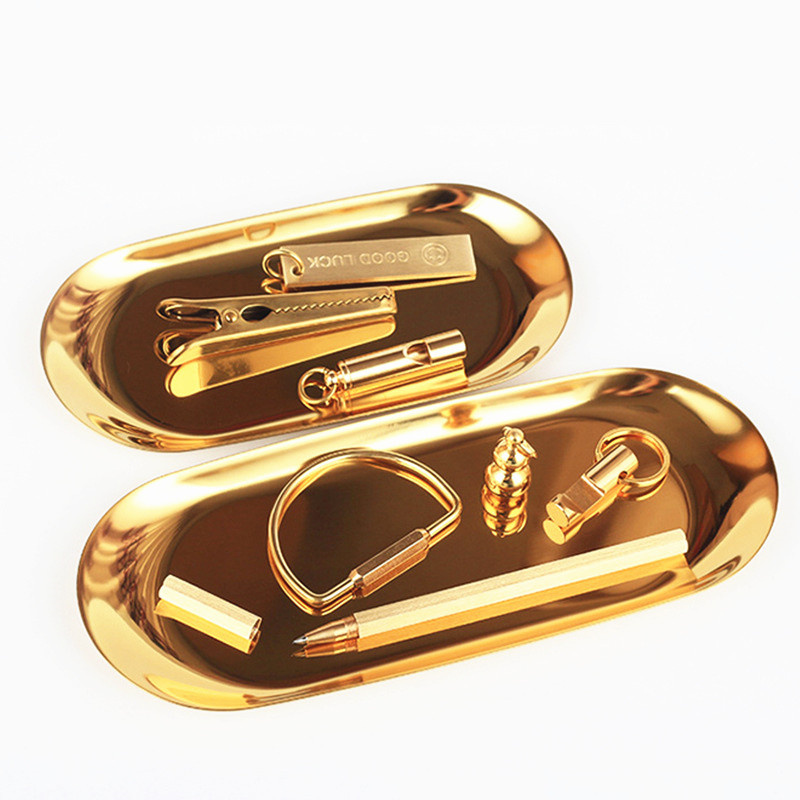 Chic Metal Tray Towel Plate Dessert Tray Jewelry Plates Home Storage