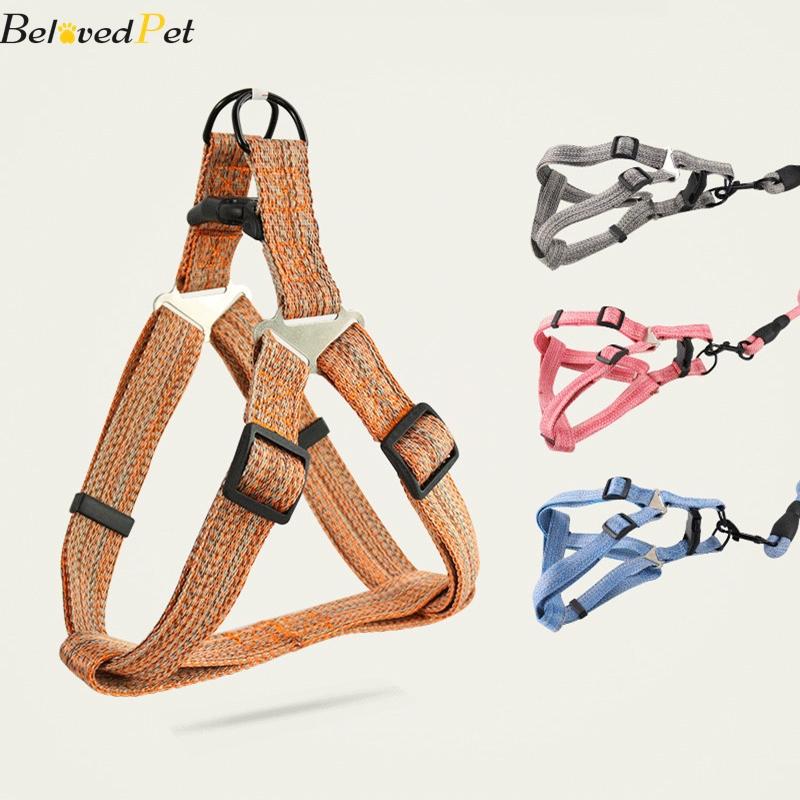 Dog Harness Leash Rope Set Adjustable Dogs Chest Back Traction Puppy Pet Nylon Durable Outdoor Walking Chain Belt Collars & Leashes