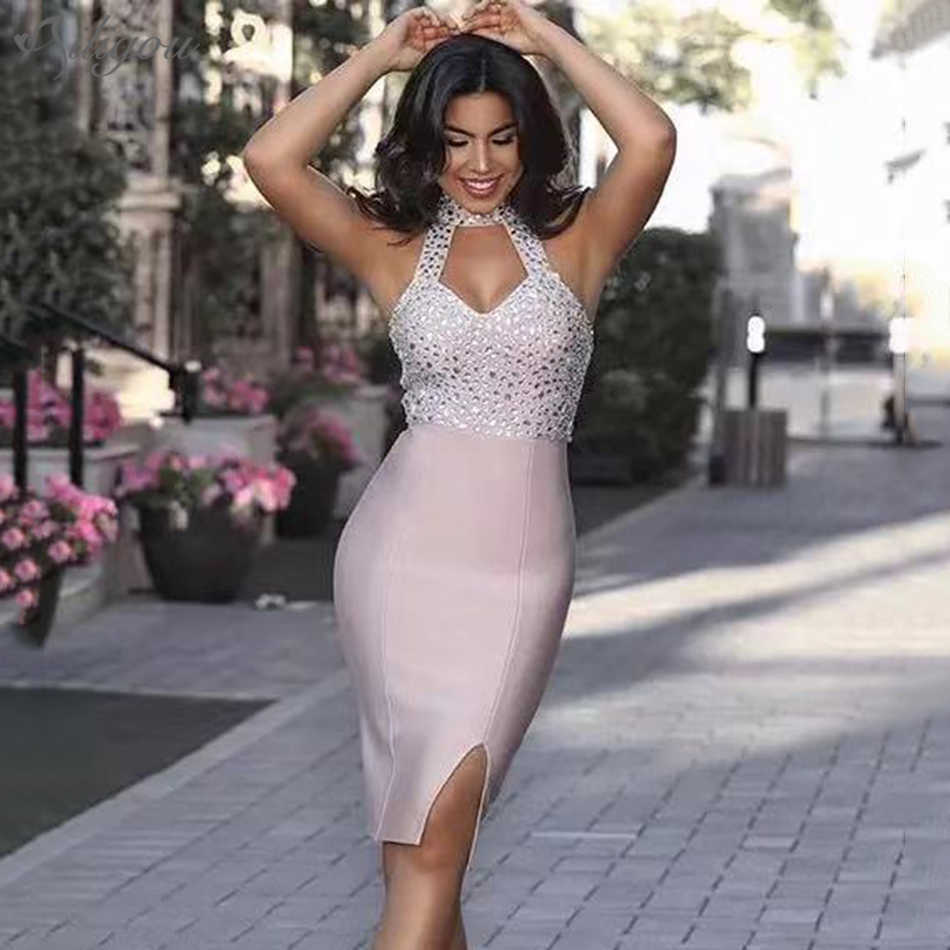 Autumn Women'S Bandage Dress Celebrity Party Sexy Bodycon Hanging Neck V-Neck Beaded Open Back Vestidos 210527, Black
Autumn Women'S Bandage Dress Celebrity Party Sexy Bodycon Hanging Neck V-Neck Beaded Open Back Vestidos 210527, Black
