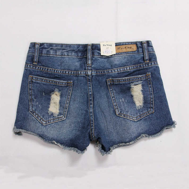 Summer Hole Solid Cotton women's shorts jeans for women female Women's clothing girl's small size big size 210611