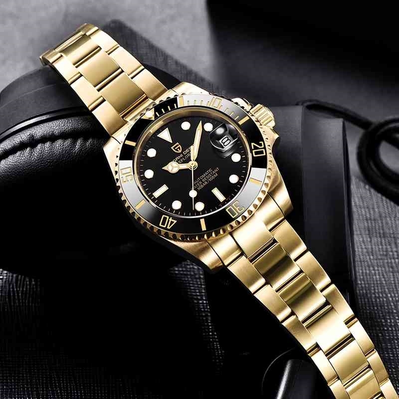 40mm New PAGANI DESIGN Men's Mechanical Watch Sapphire Stainless Steel Gold Case Waterproof Business Watch Men Relogio Masculino 210407, Slivery;brown
40mm New PAGANI DESIGN Men's Mechanical Watch Sapphire Stainless Steel Gold Case Waterproof Business Watch Men Relogio Masculino 210407, Slivery;brown