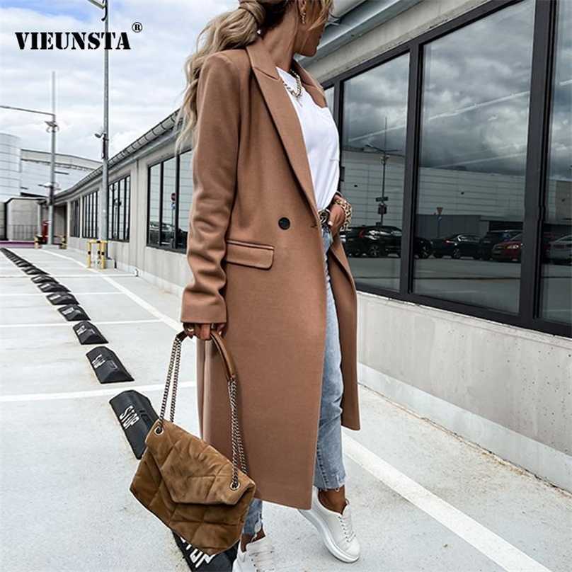 OL Style Turn-down Collar Woolen Coat Women Fashion Double Breasted Warm Long Tops Cardigan Autumn Winter Solid Warm Outwear 211019, 01 khaki
OL Style Turn-down Collar Woolen Coat Women Fashion Double Breasted Warm Long Tops Cardigan Autumn Winter Solid Warm Outwear 211019, 01 khaki