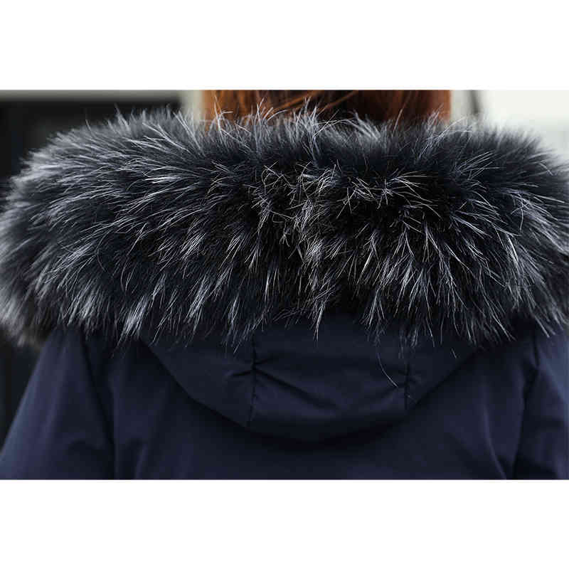 Winter women long parkas coat Thicken warm Solid big fur collar jacket coats Casual female winter outwear plus size 210524