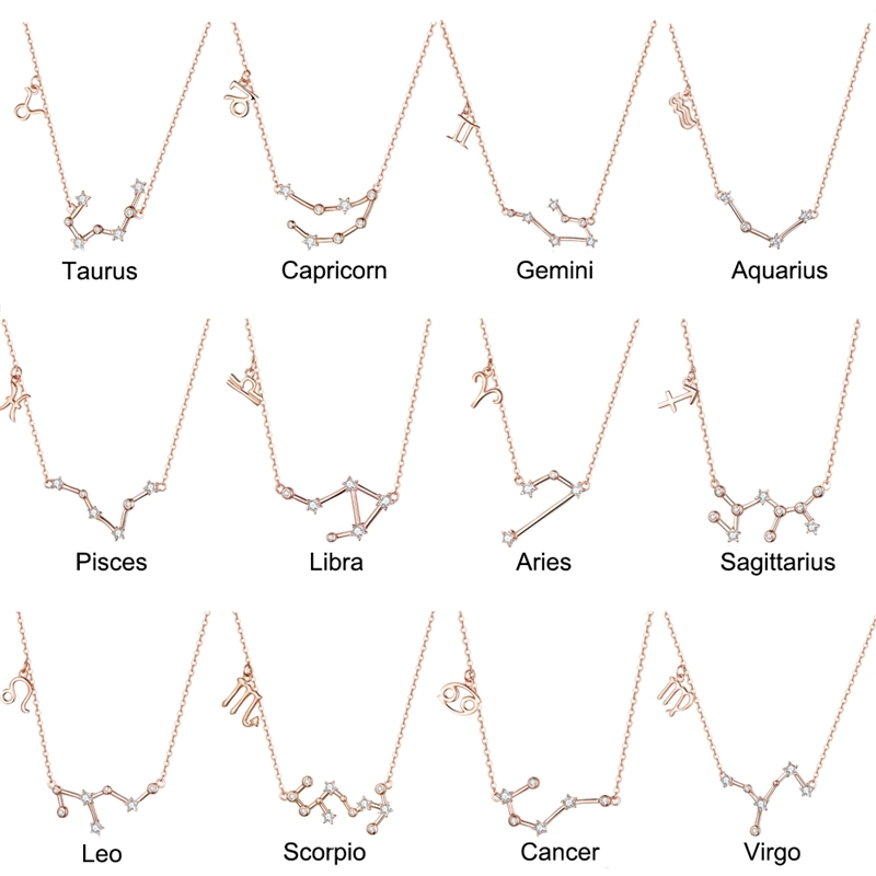 BISAER 925 Sterling Twelve Constellation Star Sign Pendants Necklaces for Women Silver Jewelry Collar
BISAER 925 Sterling Twelve Constellation Star Sign Pendants Necklaces for Women Silver Jewelry Collar