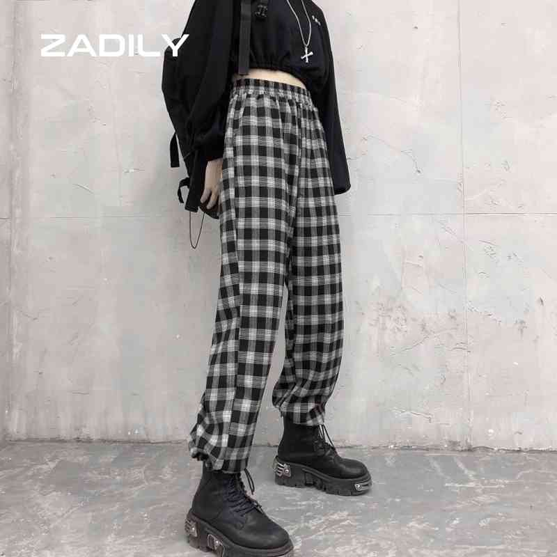 ZADILY Y2K Street Sytle Elastic Waist Straight Pants Harajuku Plaid Printing Tie feet Women Long Pant Summer Trousers 210521, Random color
ZADILY Y2K Street Sytle Elastic Waist Straight Pants Harajuku Plaid Printing Tie feet Women Long Pant Summer Trousers 210521, Random color