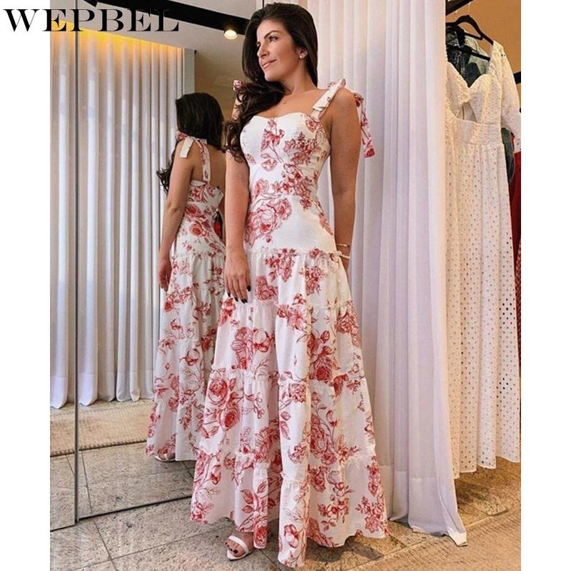 Women's Sexy Slim Dress Summer Casual Spaghetti Strap Square Collar Floral Print Backless Dresses