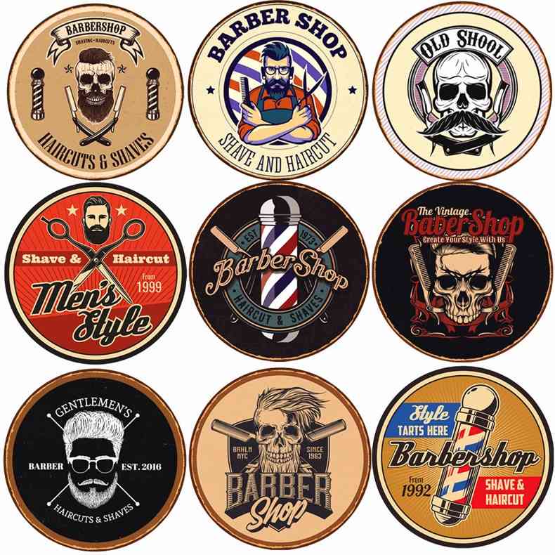 Barber Metal Signs Shop Signboard Wall Decoration Shave and Haircut Vintage Round Plates Old Shool Retro Poster N407
Barber Metal Signs Shop Signboard Wall Decoration Shave and Haircut Vintage Round Plates Old Shool Retro Poster N407