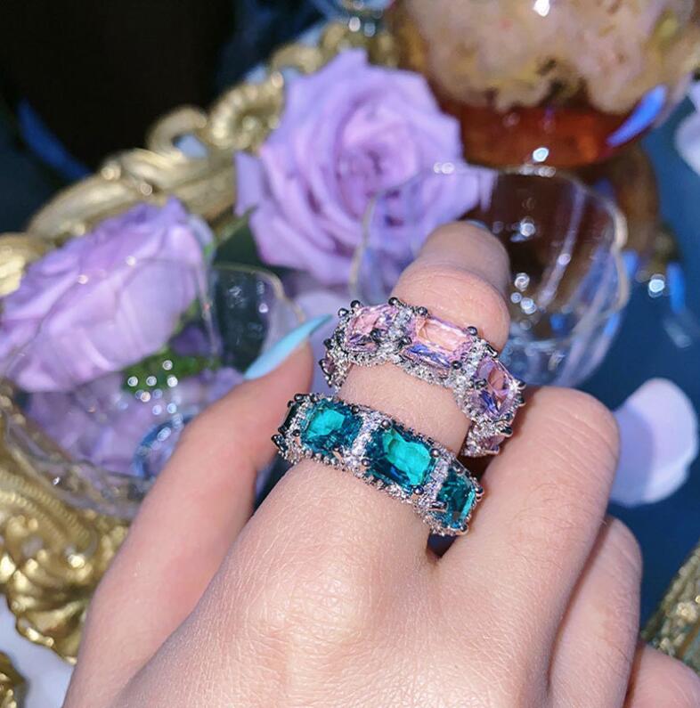 Sparkg Sterg Sier Wedding Rings for Women - Eternity Bands with 5A Cubic Zirconia