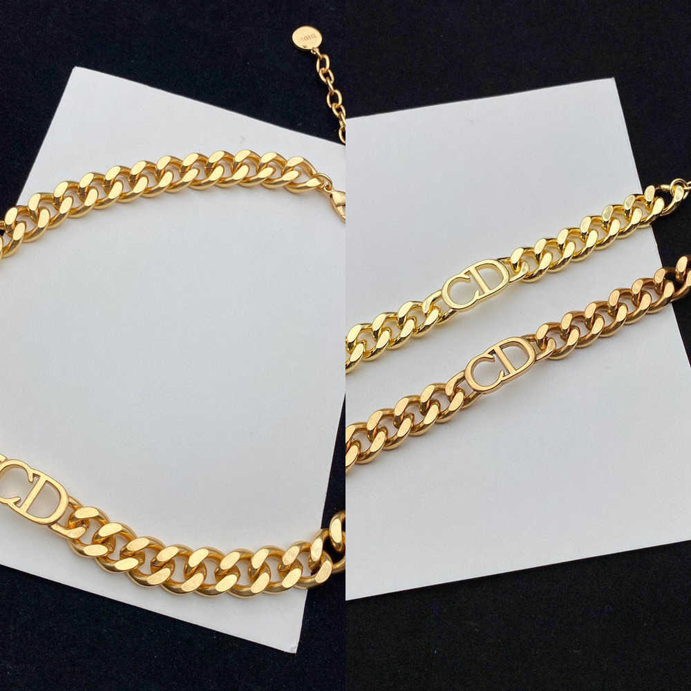 Bracelets Designer Jewelry Choker D CD letter Bracelet brass simple set