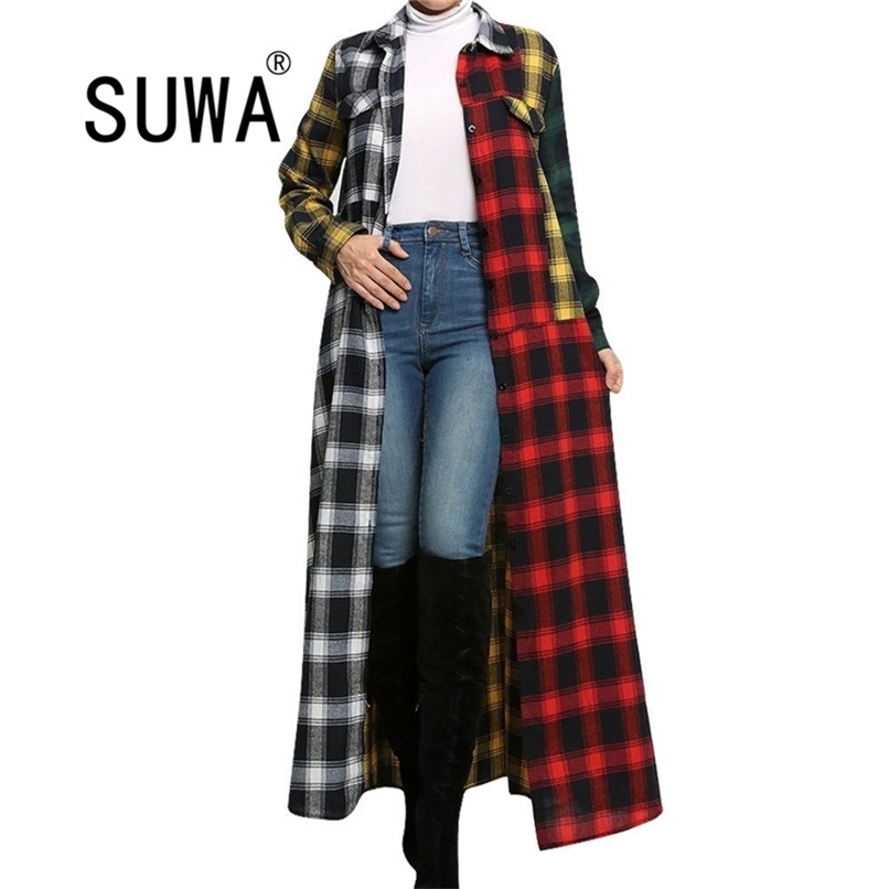 Women Plaid Coats Spring Fashion Long Sleeve Streetwear Jackets Oversized Pockets Lapel Autumn Shirts Outerwear 210525, Multi
Women Plaid Coats Spring Fashion Long Sleeve Streetwear Jackets Oversized Pockets Lapel Autumn Shirts Outerwear 210525, Multi