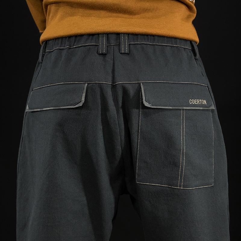 Men's Fall/Winter 2021 Trousers Fashion Bunch Of Foot Sweatpants Loose Harlan Stretch Straight Leg Pants