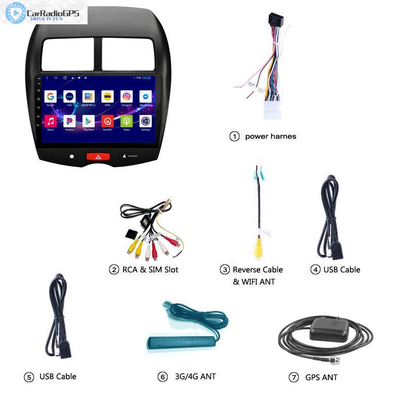 Car dvd Player Android For MITSUBISHI ASX 2013-2015 Stereo Audio USB SWC 2.5D Screen IPS