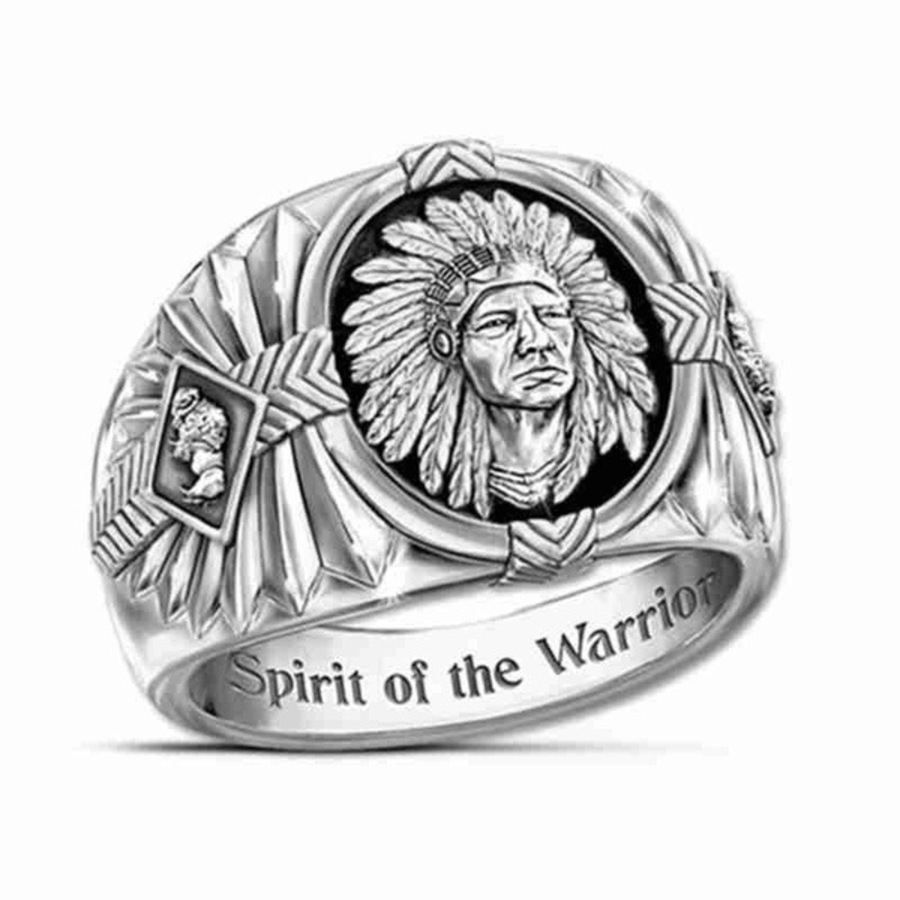 Cluster Hip Hop Style Viking Warrior Ancient Silver Ring Indian Spirit Totem Gutta Percha Black BFOQ, Golden;silver
Cluster Hip Hop Style Viking Warrior Ancient Silver Ring Indian Spirit Totem Gutta Percha Black BFOQ, Golden;silver
