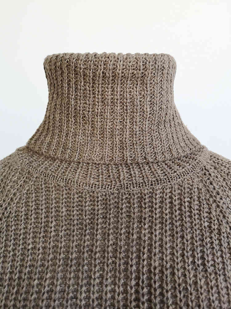 Womens Fall Sweaters Turtleneck Sweater Casual Off Shoulder Knitted Sweater Dress Women Long Pullovers Knitting Jumpers 210521