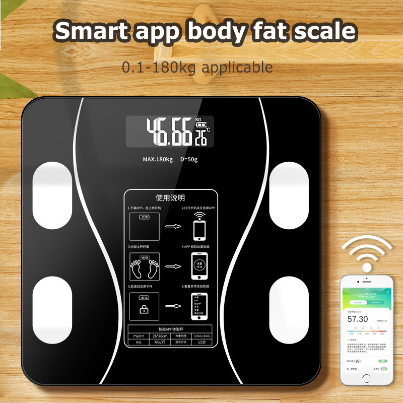 Weight Scales Body Fat Scale Bluetooth Electronic Weighing For Body Digital Weight Floor Scales Toughened Glass LCD Display
Weight Scales Body Fat Scale Bluetooth Electronic Weighing For Body Digital Weight Floor Scales Toughened Glass LCD Display