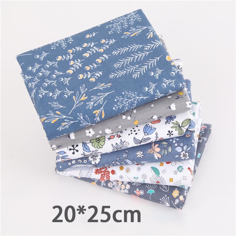 2 Color Home Supplies Patchwork Sewing Gift Accessories 6 Sheets Floral Print Cloth Material 20x25CM DIY Handmade Cotton