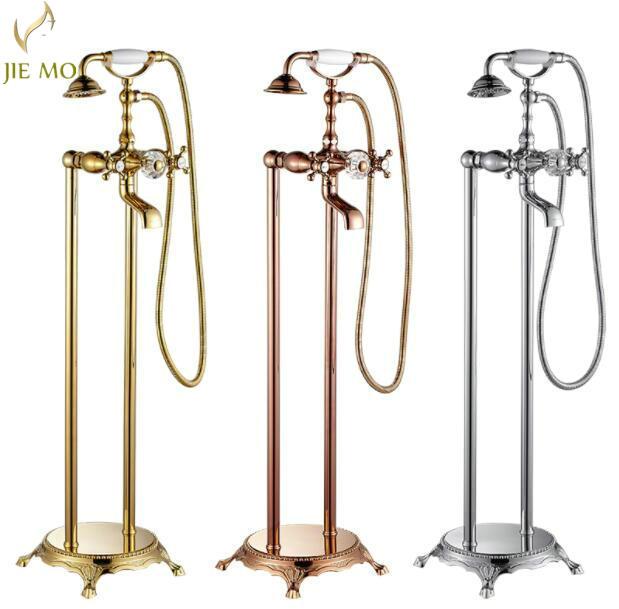 Bathroom Golden Floor Stand Faucet Telephone Type Bath Shower Mixer Brass Set Luxury Bathtub Tap JM5821 Sets
Bathroom Golden Floor Stand Faucet Telephone Type Bath Shower Mixer Brass Set Luxury Bathtub Tap JM5821 Sets