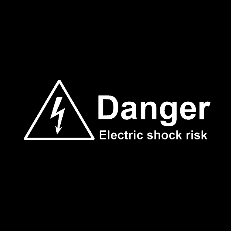 18.6CM*5.9CM Warning Danger Electric Shock Risk Car Sticker Vinyl Black/Silver Decoration Graphic