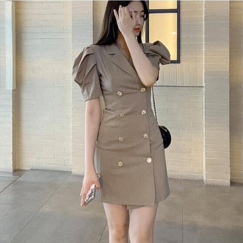 est Business Bodycon Work Blazer Dress Women Formal Double-Breasted Ruffles Puff Sleeve Notched Collar OL Mini 210525, Picture color
est Business Bodycon Work Blazer Dress Women Formal Double-Breasted Ruffles Puff Sleeve Notched Collar OL Mini 210525, Picture color