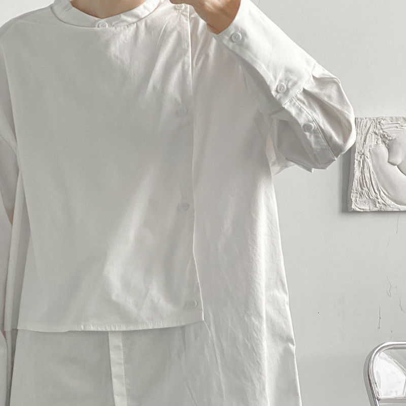 Spring niche dark art asymmetric irregular loose deconstruction shirt men's and women's sc37 p70 210524