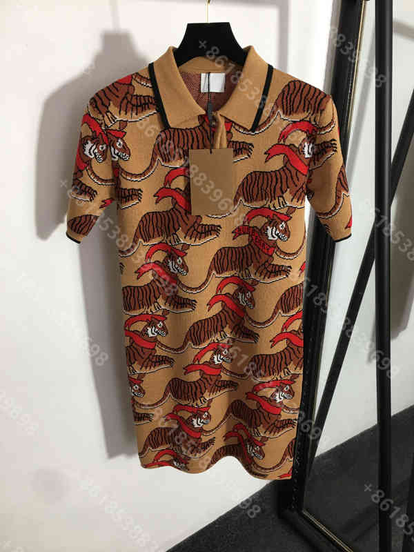 Women knit dress polo summer casual ice silk short sleeve pullover shirt dresses embroidery logo wool knit elastic brand logo fashion tiger designer womens clothes, Blue
Women knit dress polo summer casual ice silk short sleeve pullover shirt dresses embroidery logo wool knit elastic brand logo fashion tiger designer womens clothes, Blue