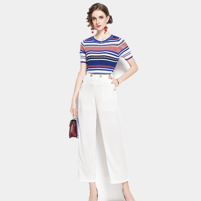 Women Trousers Set Two Piece Elegant Office Lady Outfit Knitted Pullover And Ankle-length Slim Pants Suit 210525, Blue
Women Trousers Set Two Piece Elegant Office Lady Outfit Knitted Pullover And Ankle-length Slim Pants Suit 210525, Blue