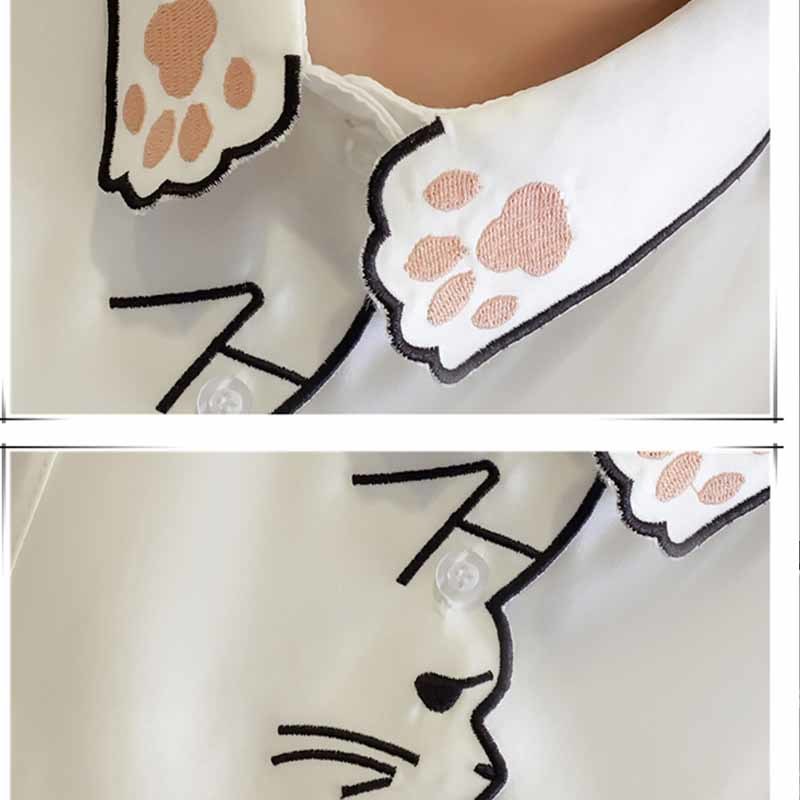 Office Girl Shirt Female Autumn Pattern White Women Tops Long Sleeve Embroidery Blouses Blusa 7902 50 210518