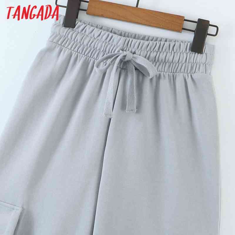 women Gray Long Pants High Quality Big Strethy Waist Trousers Joggers Female Sweatpants QW77 210416