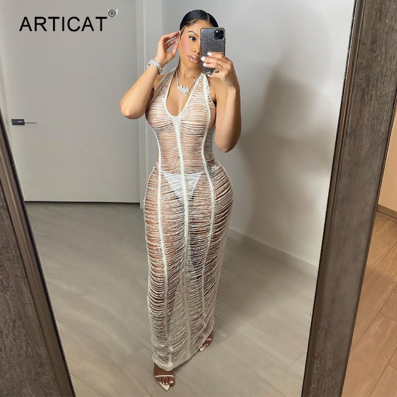 see through v-neck maxi dress for women halter backless night club dress summer ladies black slim vestidos 2021high quality, Black;gray
see through v-neck maxi dress for women halter backless night club dress summer ladies black slim vestidos 2021high quality, Black;gray