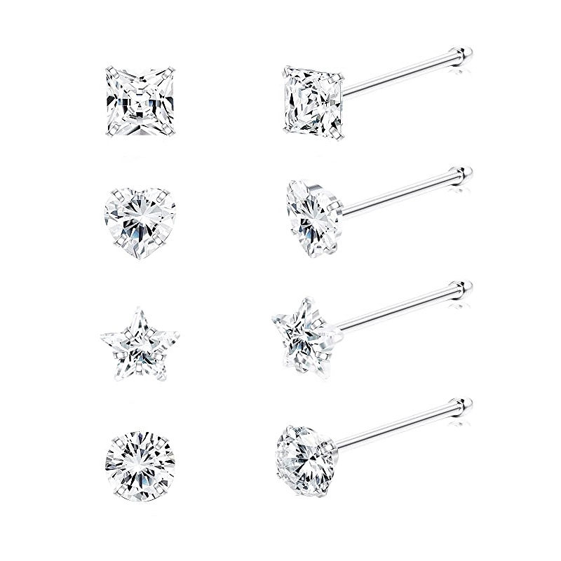 8Pcs 925 Sterling Silver Rings Studs 3mm Round square star love heart Assorted Shapes CZ zircon Nose Body Piercing Jewelry
8Pcs 925 Sterling Silver Rings Studs 3mm Round square star love heart Assorted Shapes CZ zircon Nose Body Piercing Jewelry