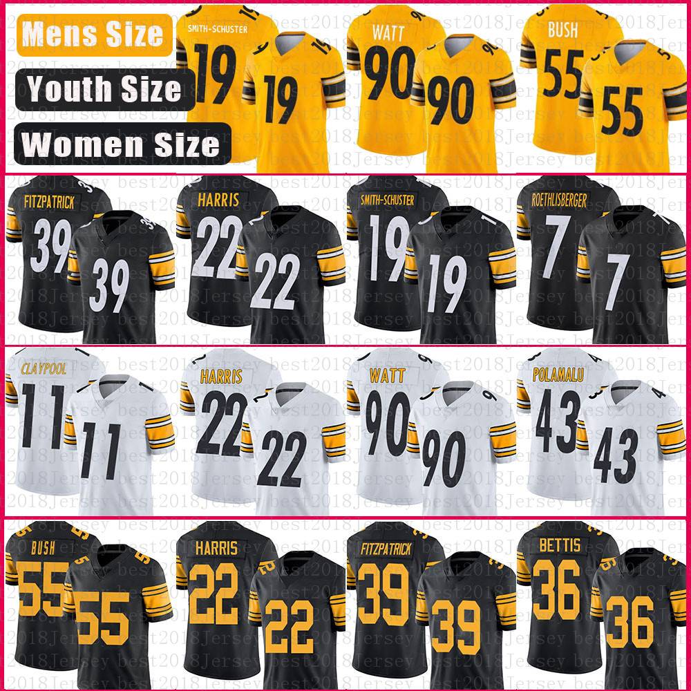 19 Smith-Schuster 11 Chase Claypool Football Jersey 22 Najee Harris 90 T.J. Wat Ben Roethlisberger Franco Harris Haden Bettis Joe Greene Jack Lambert Troy Polamalu Bush, Mens jersey(gr)
19 Smith-Schuster 11 Chase Claypool Football Jersey 22 Najee Harris 90 T.J. Wat Ben Roethlisberger Franco Harris Haden Bettis Joe Greene Jack Lambert Troy Polamalu Bush, Mens jersey(gr)