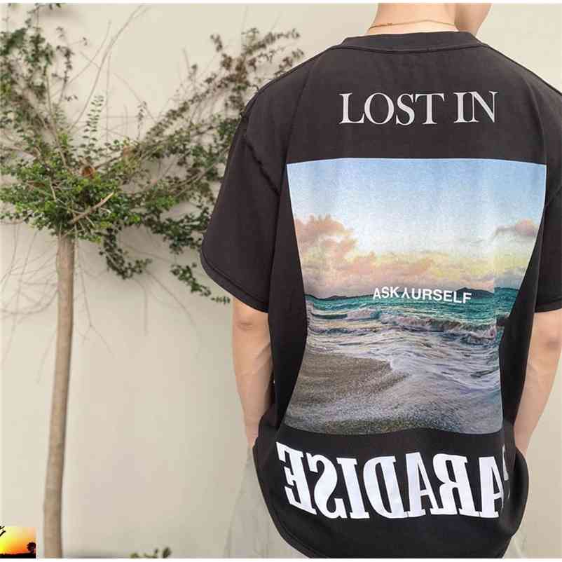Oversized 3M Reflective Askyurself T Shirt High Quality Lost In California Dream T-shirt Unisex Fast 210420